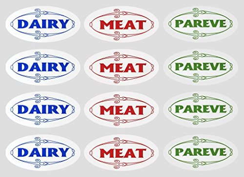 The Kosher Cook Assorted Meat Dairy Pareve Sticker Labels