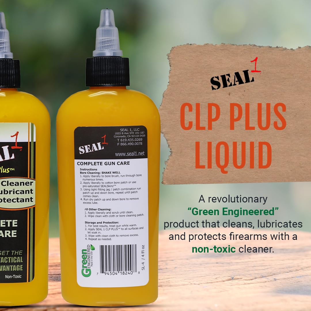 SEAL 1 Liquid Gun Cleaner - Gun Cleaner and Lubricant Gun Oil Lube Gun Cleaning Supplies Corrosion and Rust Prevention Improve Weapon Performance Dissolves Carbon - 4 oz Bottle