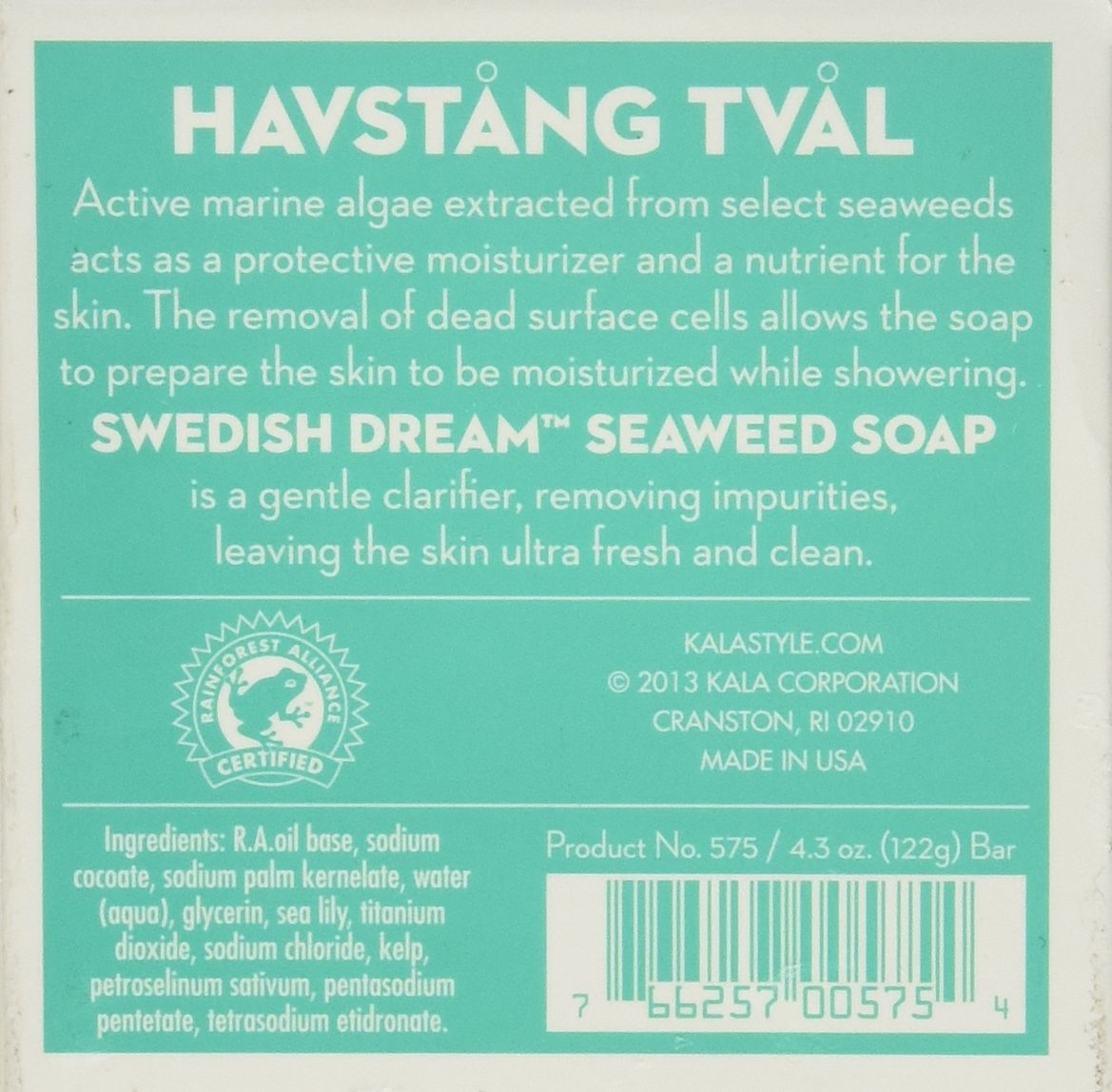 Swedish Dream Moisturizing Seaweed Soap (Havstang Tval)-4.3 oz Bar by Kala